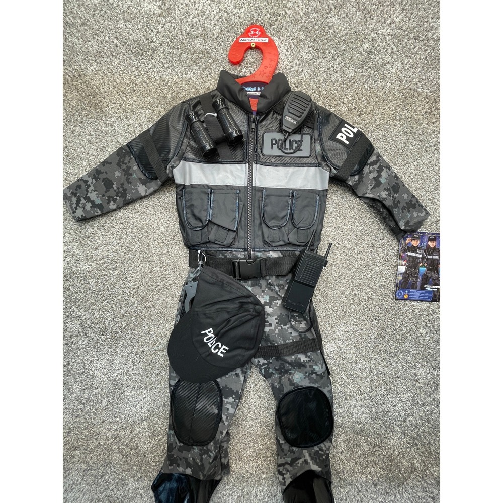 Adventure Factory Police Costume Child 3-4 Grey NEW Digital Camo SWAT Officer